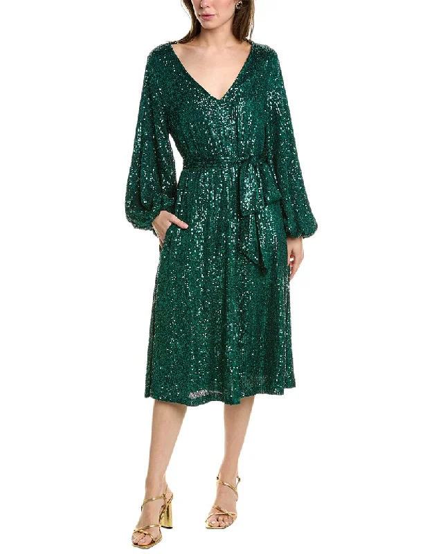 Beulah Sequin Midi Dress All-Over Sequin Dress