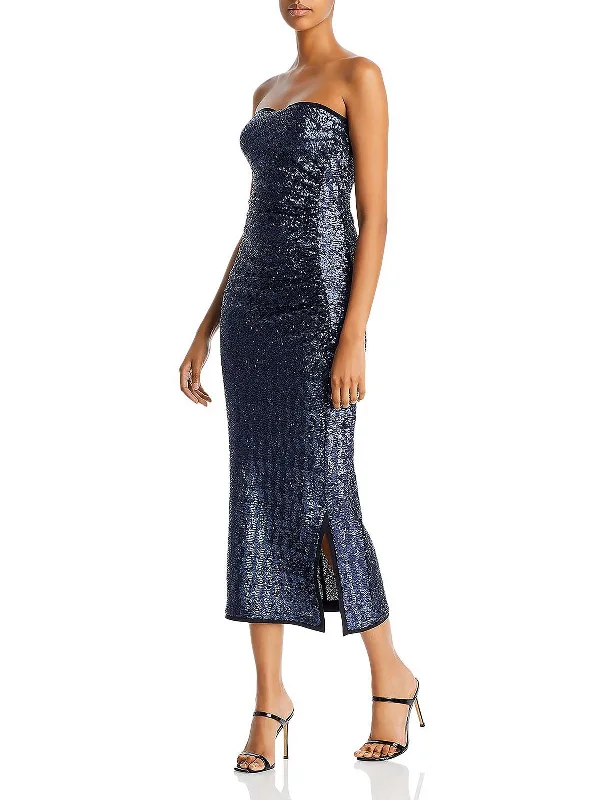 Womens Sequined Strapless Evening Dress Sequin Dress Style