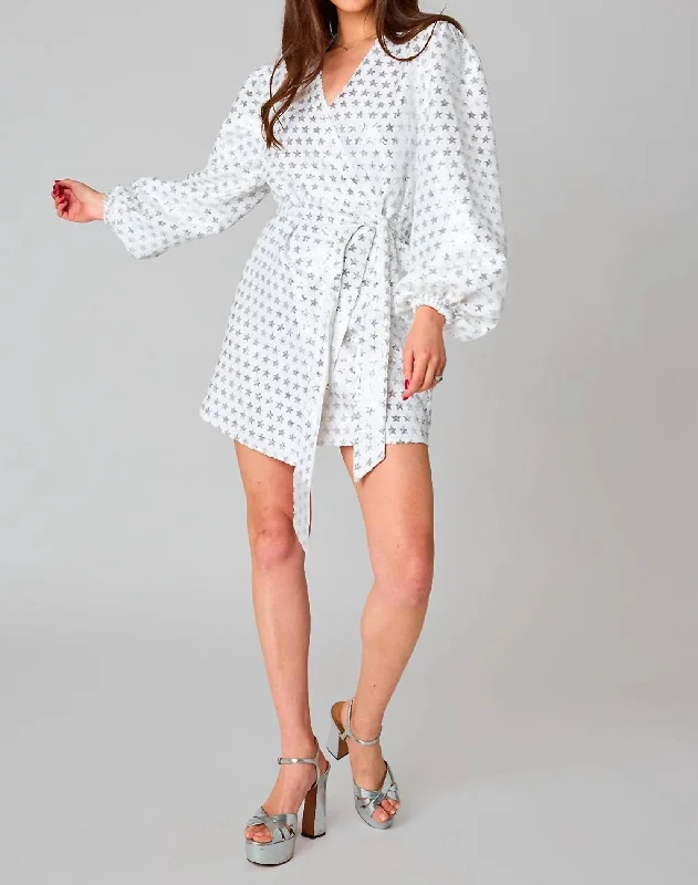 Adeline Sequin Wrap Dress In Starlet Glamorous Sequin Dress