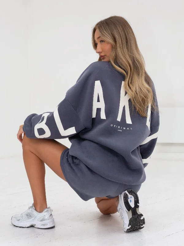 Isabel Oversized Jumper - Blue Fashionable Pullover Sweater