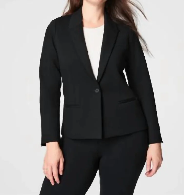 Ponte Blazer In Classic Black Office Wear Blazers