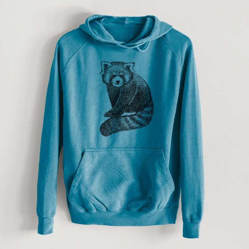 Red Panda - Ailurus fulgens styani  - Mid-Weight Unisex Vintage 100% Cotton Hoodie Soft Cotton Hoodie