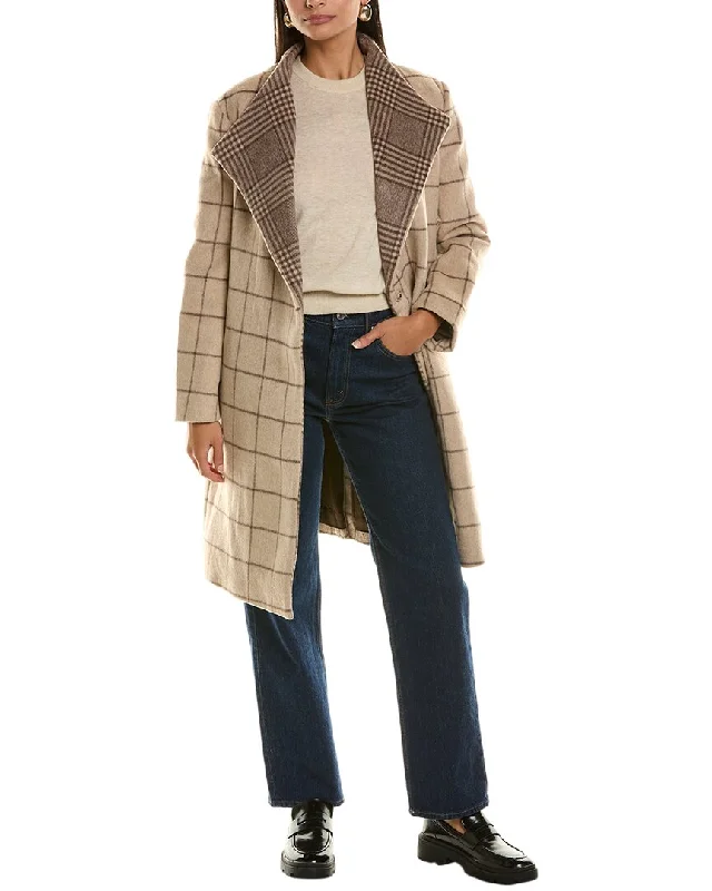 French Connection Fran Belted Wool-Blend Coat Slim Cut Blazer