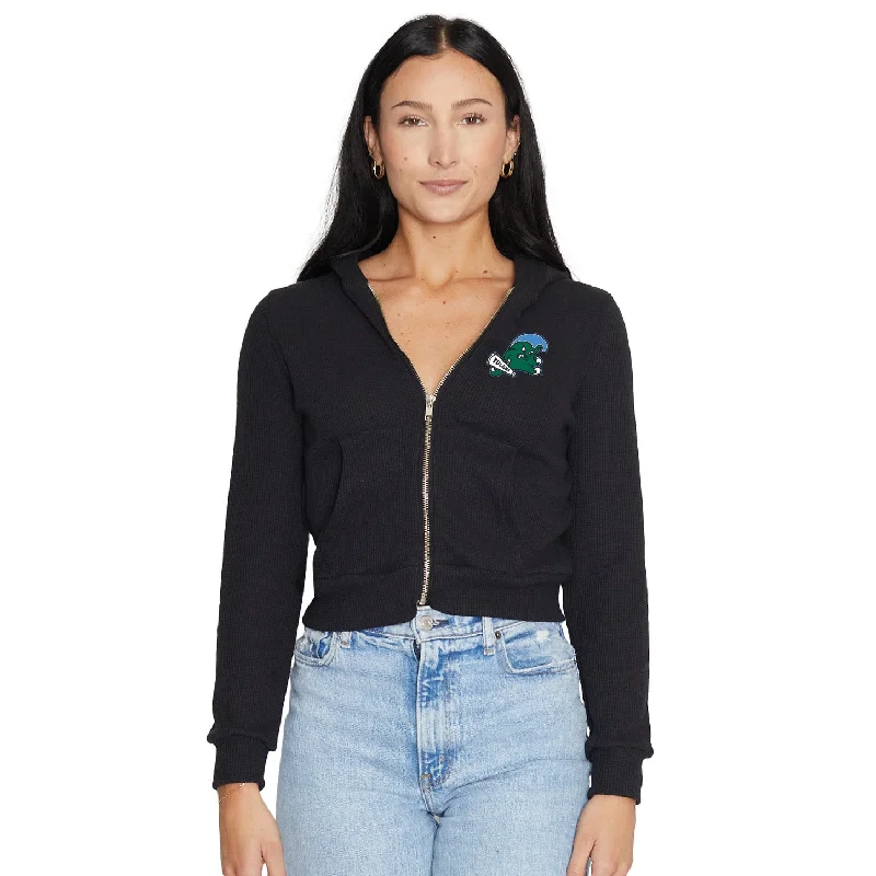 Tulane Waffle Knit Zip Up Hoodie Women's all-season jackets