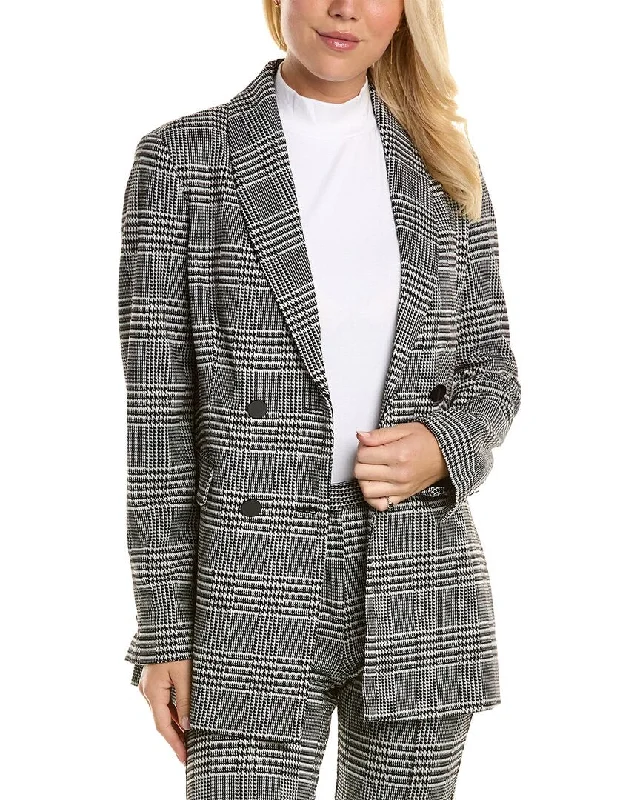 T Tahari Double-Breasted Blazer Checked Blazer for Women