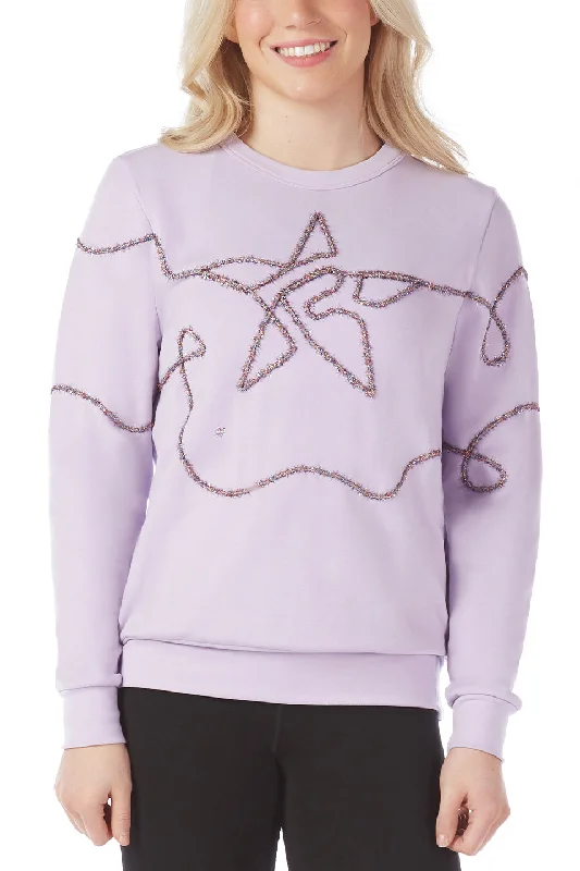 Wrapped in Tinsel Pullover in Lavender Stylish Pullover Outfit