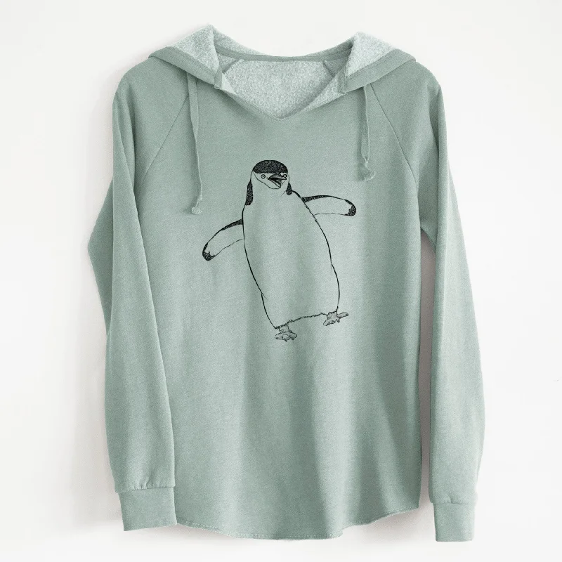 Chinstrap Penguin - Pygoscelis antarcticus - Cali Wave Hooded Sweatshirt Cozy Winter Sweatshirt