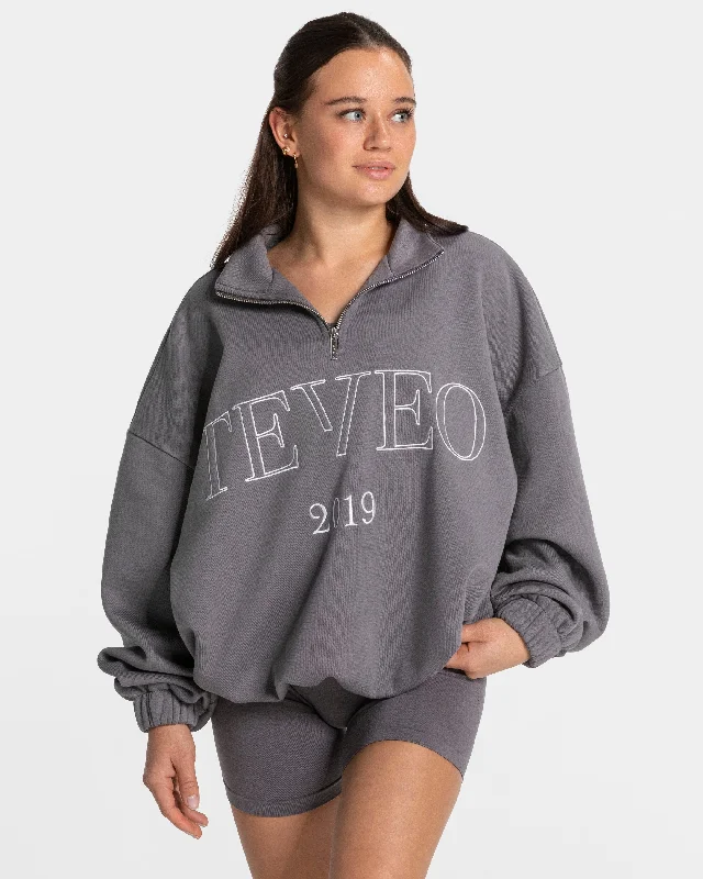 Femme Half Zip Sweater "Graphit" Women’s Pullover Hoodie