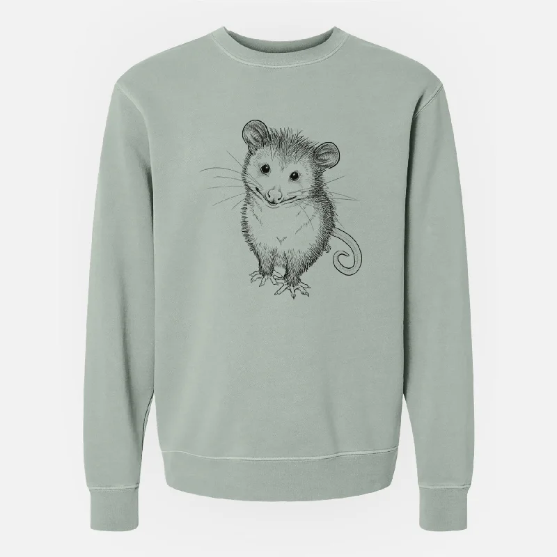 Cute Opossum - Unisex Pigment Dyed Crew Sweatshirt Long Hoodie Sweatshirt