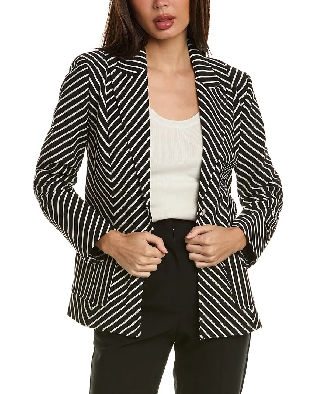 Elie Tahari Striped Blazer Classic Black Blazer