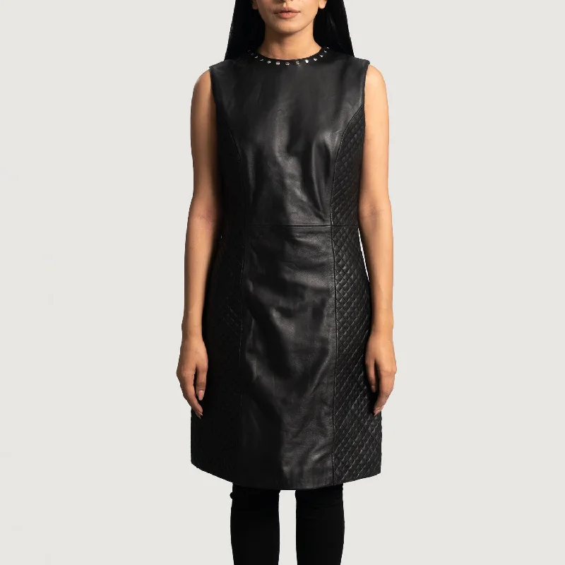 Luxe Black Leather Dress