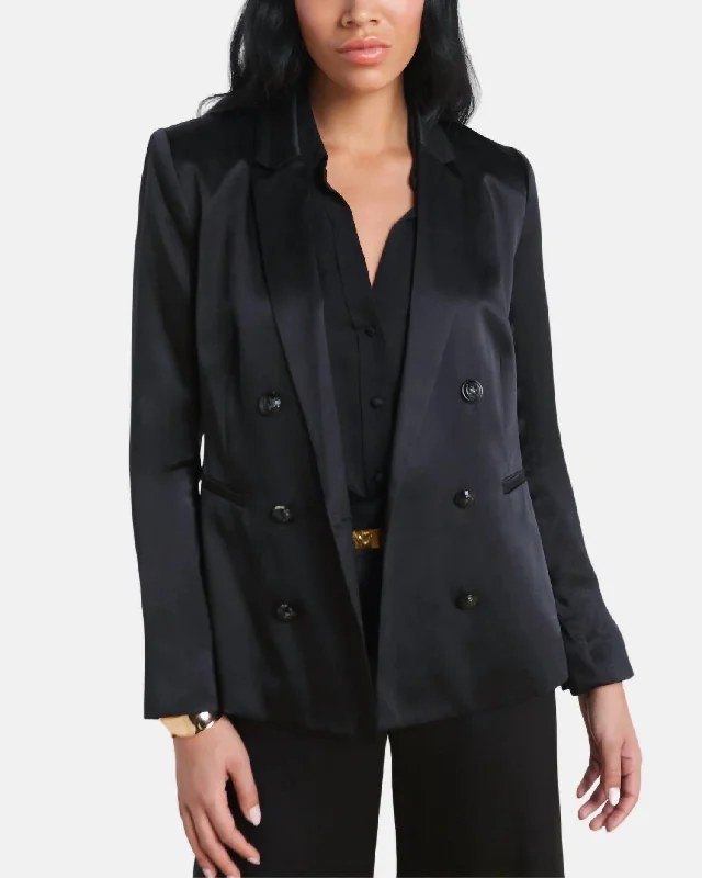 Colin Double Breast Blazer In Black Blazer Jacket Style