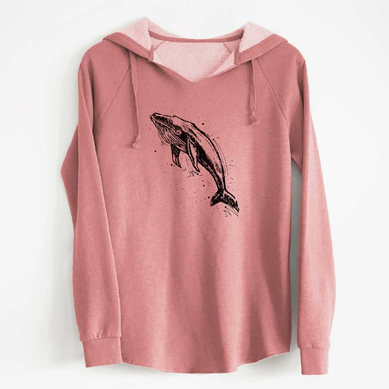 Humpback Whale - Cali Wave Hooded Sweatshirt Colorblock Hoodie Sweatshirt