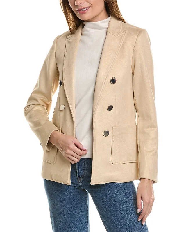 T Tahari Double-Breasted Blazer Elegant Tweed Blazer