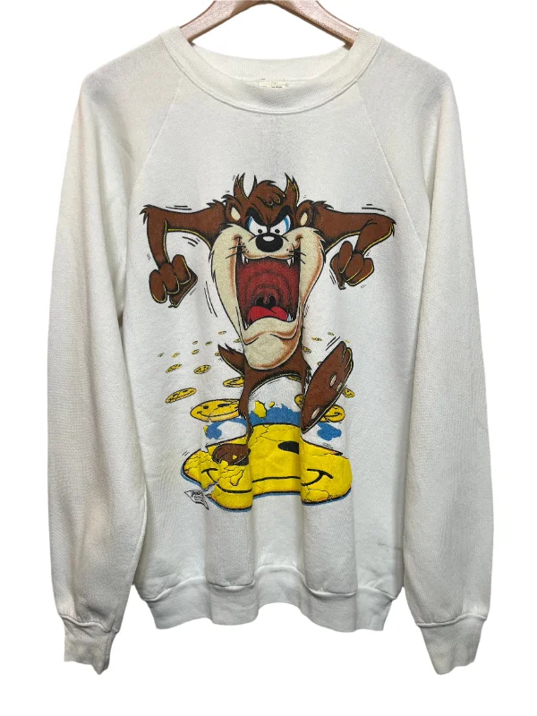 Tasmanian Devil White Sweatshirt (Size L) Women’s Oversized Hoodie