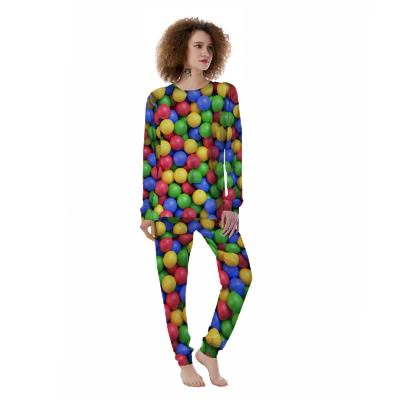 Candy Ball Colorful Print Women's Pajamas Shein pajama sets