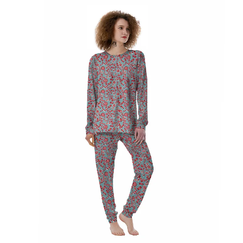 Candy Cane Christmas Print Pattern Women's Pajamas Calvin Klein pajama sets