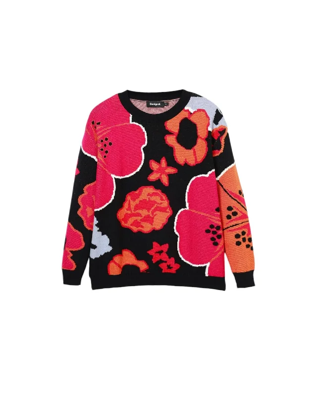 Desigual  Floral Knit Sweater for Women Discounted sweaters