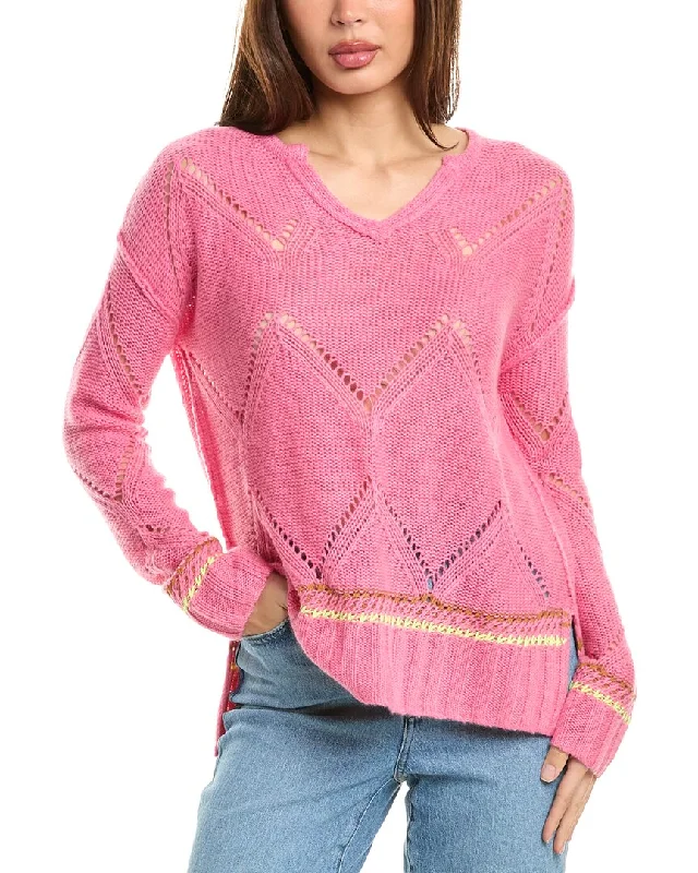 Lisa Todd Split Neck Cashmere Sweater Best sweaters for work