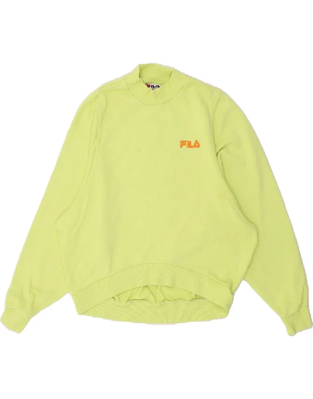 FILA Womens Oversized Sweatshirt Jumper UK 10 Small Green Cotton Date night sweaters