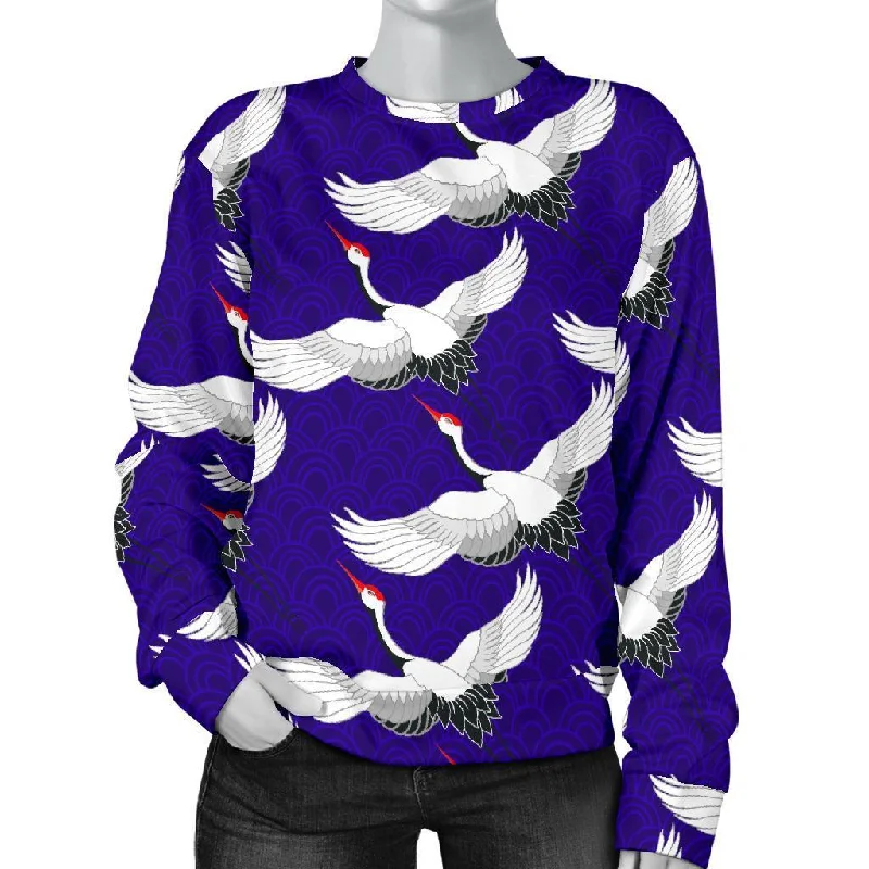 Heron Print Pattern Women's Sweatshirt Fall sweaters