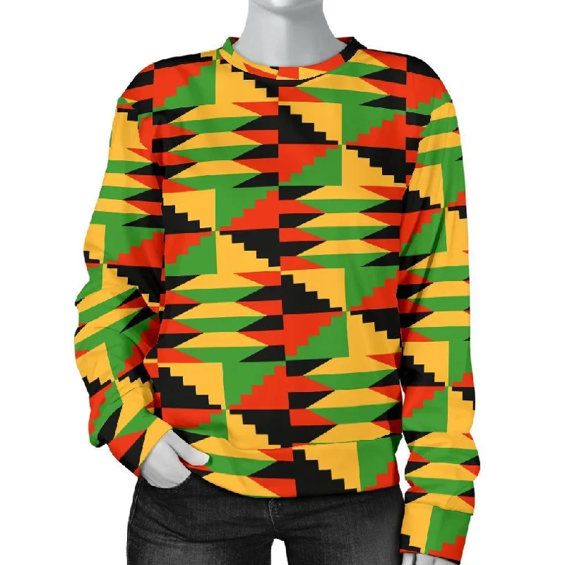 Kente African Pattern Print Women's Sweatshirt North Face sweaters