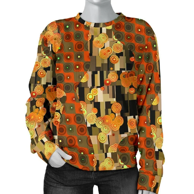 Klimt Print Pattern Women's Sweatshirt Best sweaters for hiking