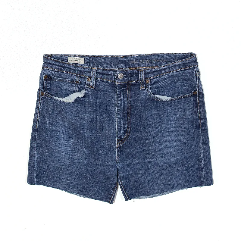 LEVI'S BIG E Performance Cut Off Blue Regular Denim Shorts Womens M W34 Travel-friendly sweaters