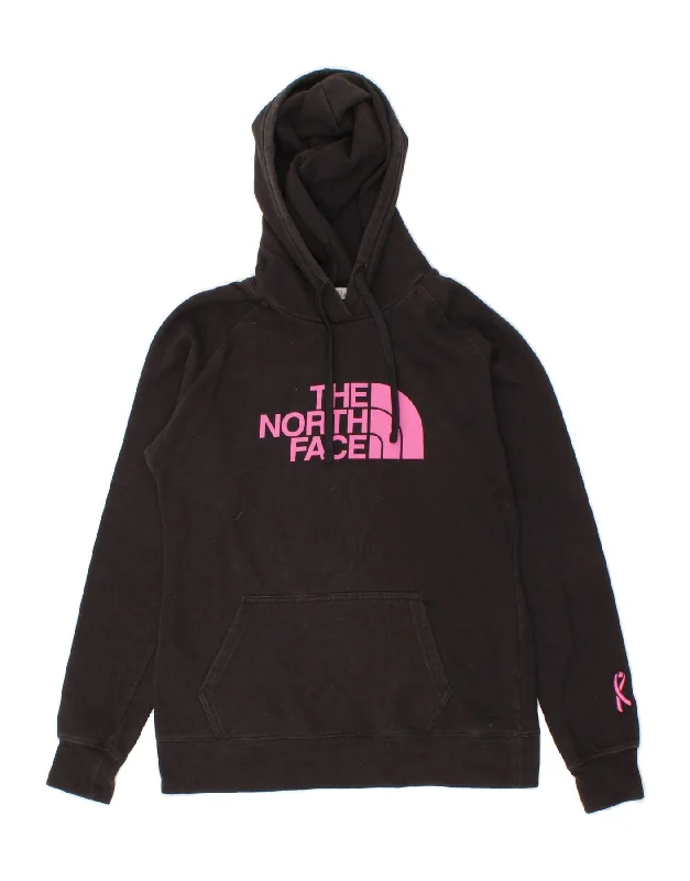 THE NORTH FACE Womens Graphic Hoodie Jumper UK 10 Small Black Cotton Designer sweaters