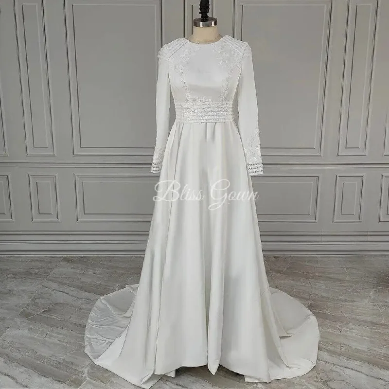 Timeless Modesty Silk Wedding Gown