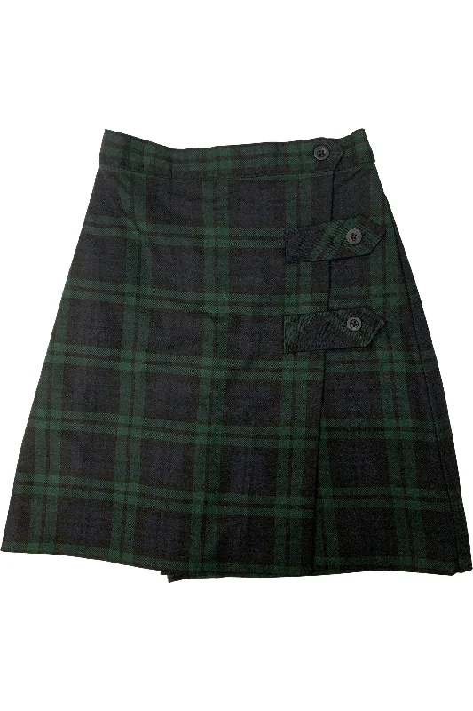 Green & Navy Plaid Tab Culotte Neutral tone unclassified skirts