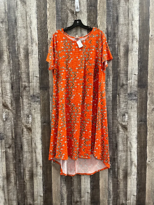 Dress Casual Midi By Lularoe In Orange, Size: 3x Long sleeve midi dresses