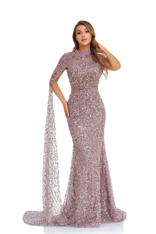 High Couture NR2253 Prom Long Cap Sleeve Beaded Formal Dress Luxury maxi dresses