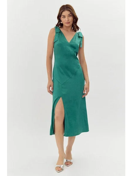 Indira Tie Shoulder Midi Dress Date night midi dresses