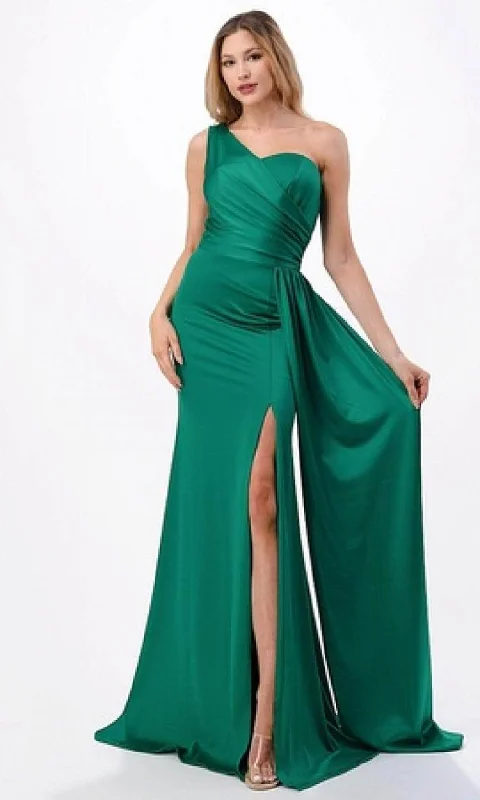 Aspeed Design D567 - Draped One Shoulder Evening Gown Outdoor party dresses