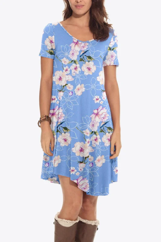 Floral Round Neck Short Sleeve Dress Hot new arrivals in floral dresses