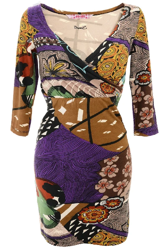 KIWI Printed Wrap Dress Birthday floral dresses