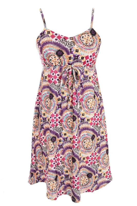 NUSELA Printed Sleeveless Dress Best floral dresses for hourglass body shape