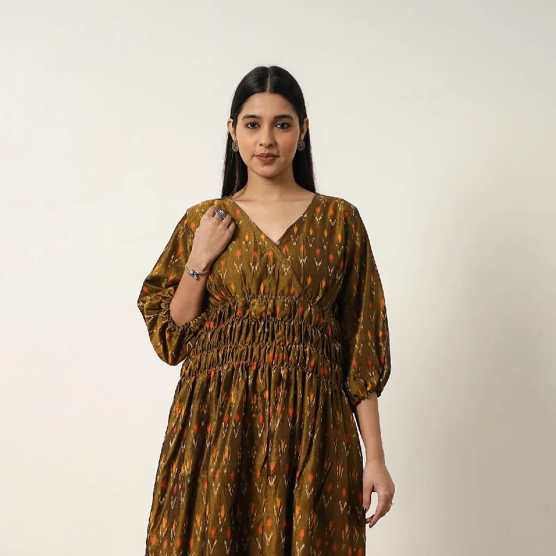 Mercerized Cotton Flared Pochampally Ikat Dress 07 Trendy new unclassified dresses