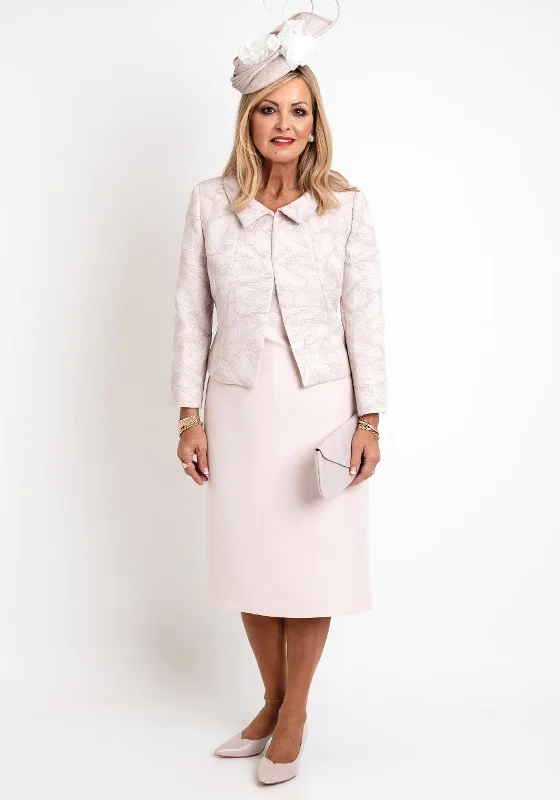 Ophelia Melita Dress & Short Jacket Set, Blush Pink Flirty Mini Skirt