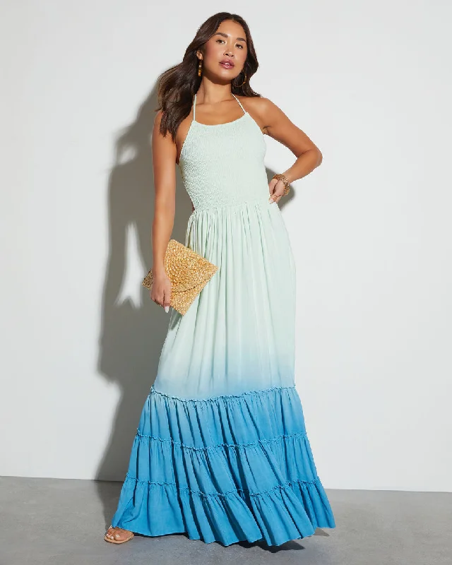 Ocean Breeze Tiered Maxi Dress Floral Maxi Skirt