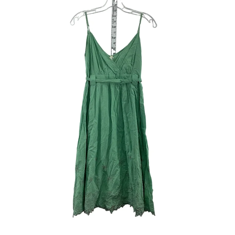 Lapis Women's Green Tank Dress A-Line Midi Cotton Size S Preowned Midi Skirt Set