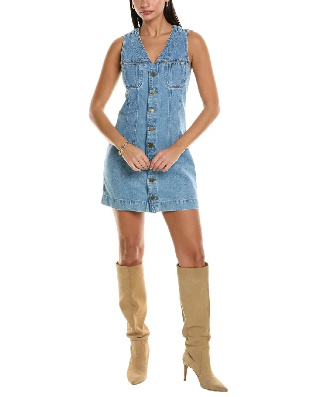 FRAME Denim Trucker Shift Dress Buttoned Denim Skirt